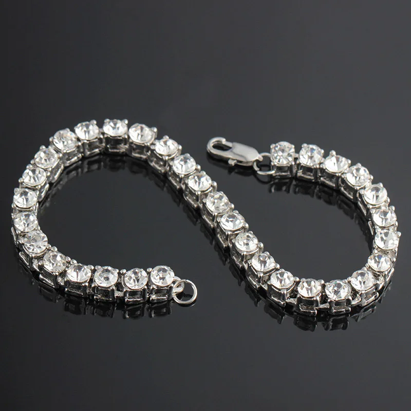 Мода г. цвет серебристый, золотой Iced Out браслет для мужчин хип хоп Jewelry унисекс женщин Bling Стразы браслет-цепочка с кристаллами подарки