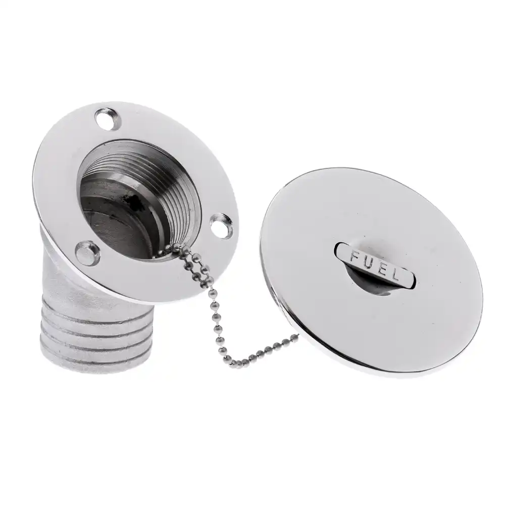 2 Stainless Steel Boat Marine Deck Fill Filler Cap Keyless Gas Fuel Tank