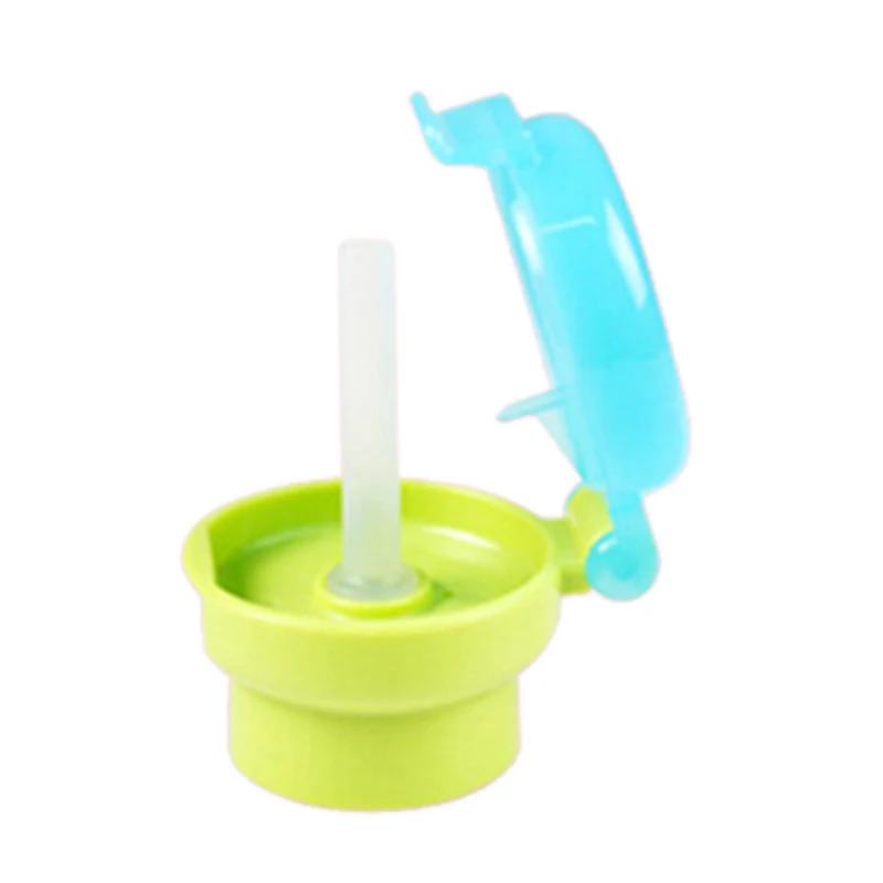 1pc Green Colors Portable 1pc Silicone Straw Spill proof Drink Bottle