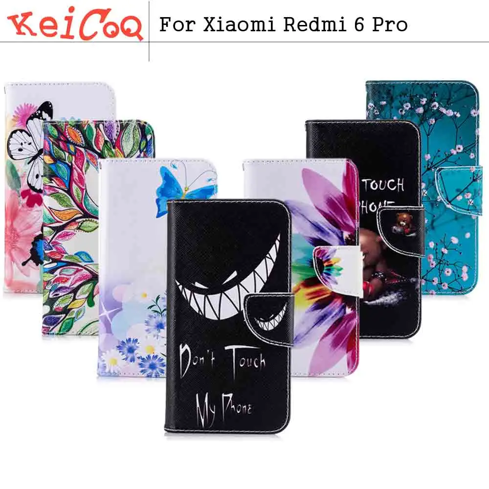 Чехол-книжка из искусственной кожи с откидной крышкой для Xiaomi Redmi6Pro Dual SIM Movie Stand