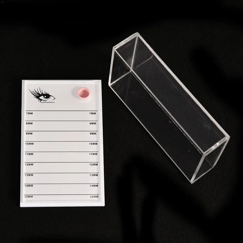 Transparent Acrylic Eyelash Grafting Board Dust Box Flower Container Glue Holders Acrylic Eyelash Board Professional Individual Transparent Acrylic Eyelash Grafting Board Dust Box Flower Container Glue Holders Acrylic Eyelash Board Professional Individual