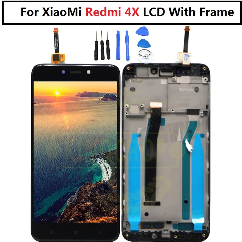 

Xiaomi Redmi 4X LCD Display Touch Screen Digitizer Assembly For Xiaomi Redmi 4X LCD with Frame Replacement Black/White/Gold