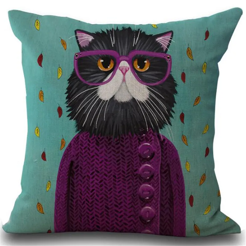 Животное Стиль ужас кошка с принтом черепа диванные подушки, наволочка, домашний декор диван Кофе автомобильное кресло подушка крышка Almofada - Цвет: A4
