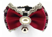 10 unids pet cat dog fashion PU de cuero de cuello de perro encantador collarines bowknot corbatas collar del perrito perros gatos mascotas productos S M