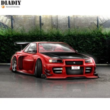 Полный квадратный и Круглый Алмаз 5D DIY Алмазная картина фото на заказ Красная спортивная машина 3D вышивка крестиком Мозаика Декор