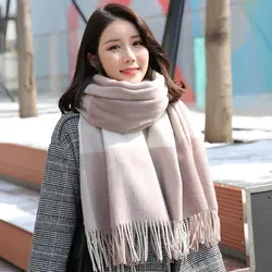 Зимний шерстяной шарф шаль для женщин теплая шаль, большие шарфы женские мягкие шерстяные толстые пашмины накидки 2019 Роскошный плед одеяло