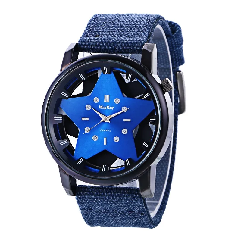 New-Famous-Brand-Casual-Quartz-Men-Watches-Five-pointed-Star-Transparent-hollow-Watch-Canvas-Strap-WristWatch (1)