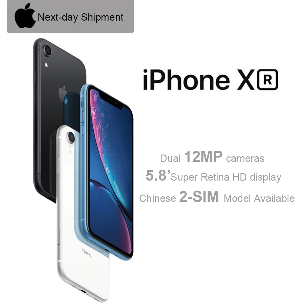 

New Apple iPhone XR Specially-Unlocked 6.1" Liquid Retina All Screen 4G LTE FaceID 12MP Camera IP67 Waterproof for Outdoor