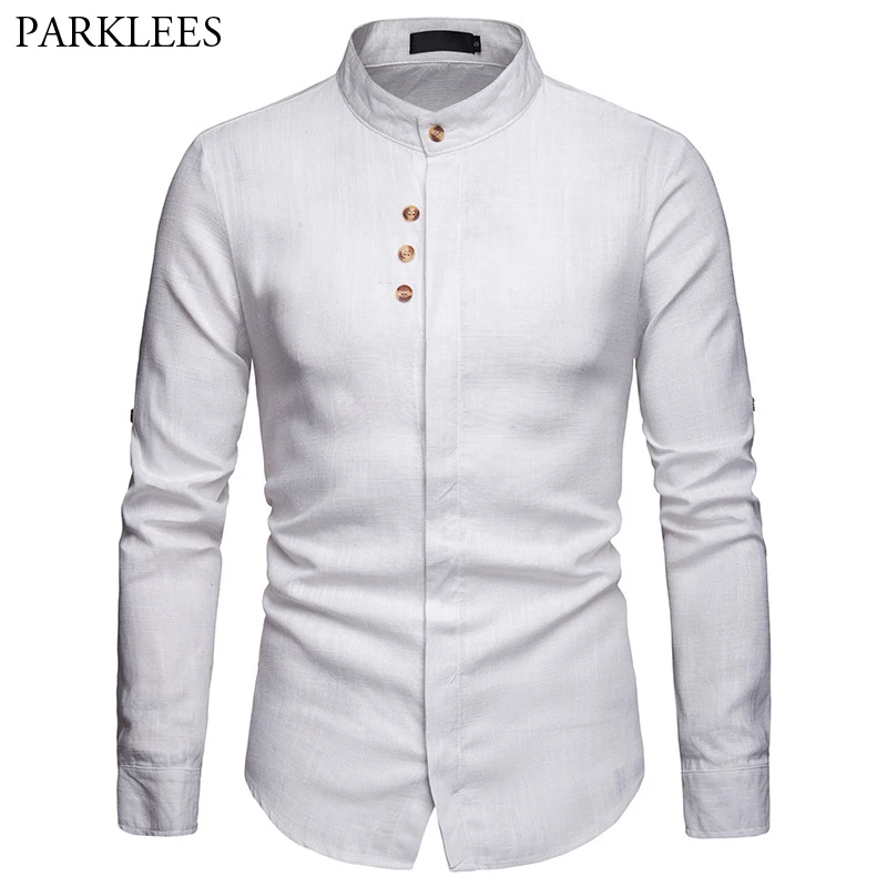 mandarin collar casual shirts