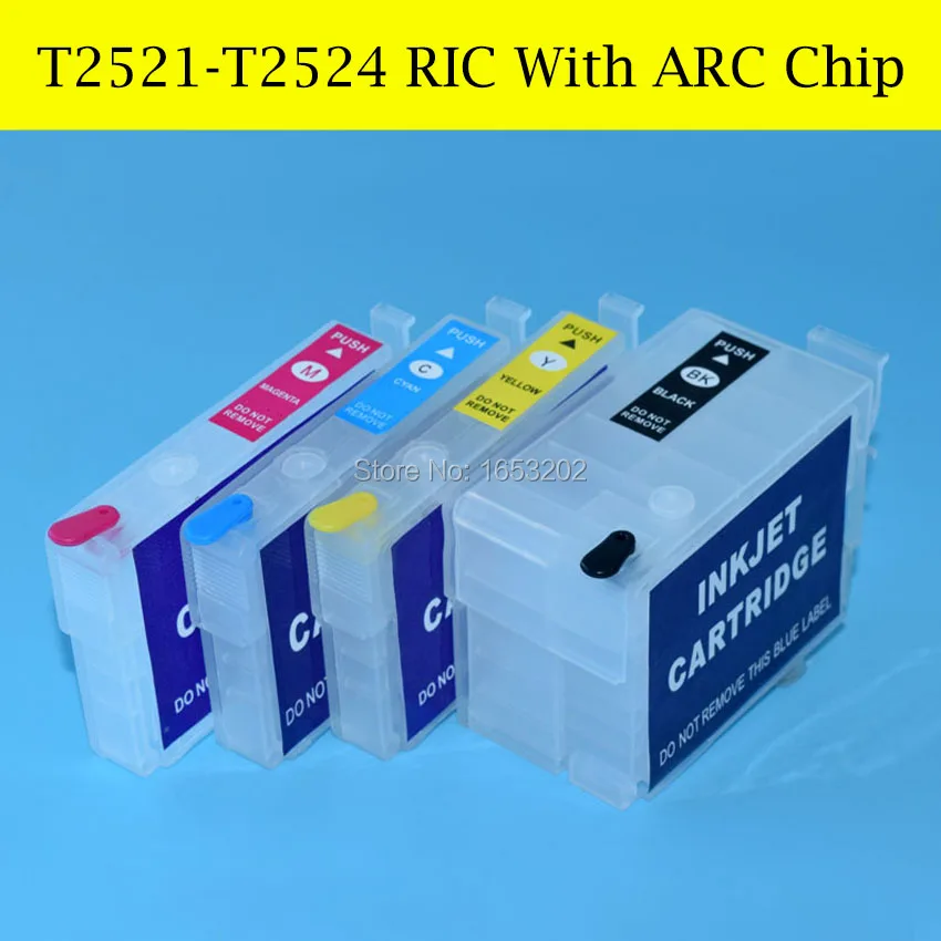 10 компл./лот пустой Заправляемый чернильный картридж для Epson T2521-T2524/252 T252 принтера