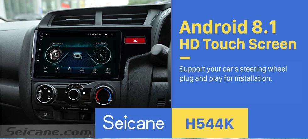 Seicane 2Din Android 8,1 10,1 дюймов gps Автомобильный мультимедийный плеер для HONDA JAZZ/FIT(RHD) поддержка управления рулевым колесом