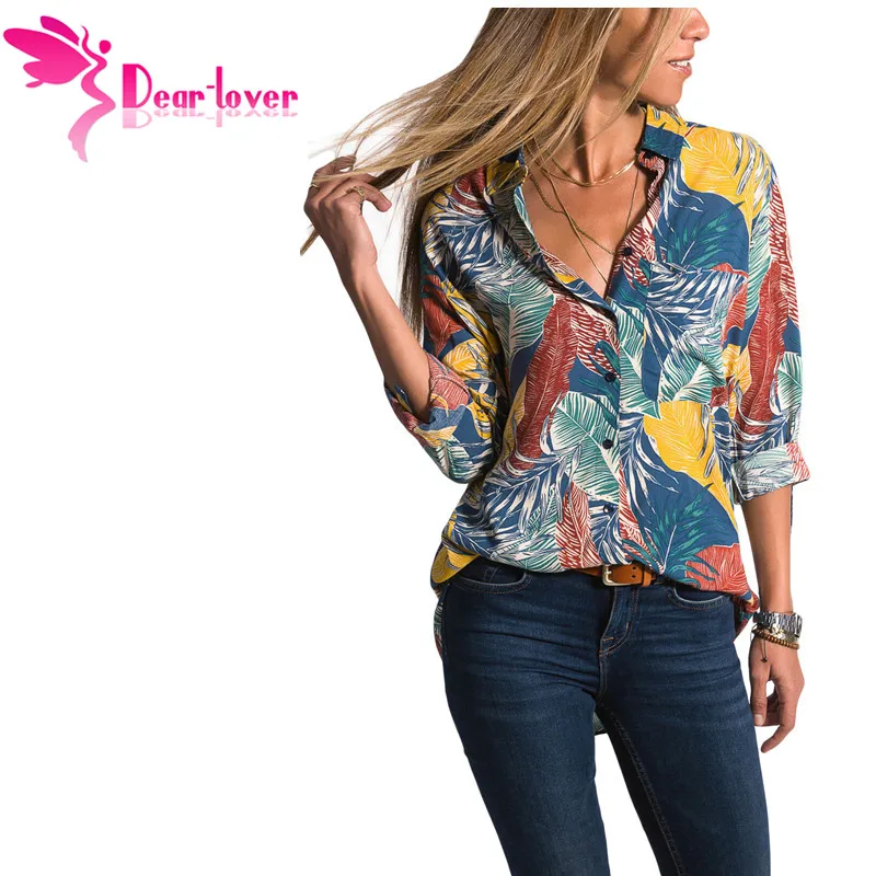 Multicolor-Plant-Print-Women-Shirt-LC251807-22-31351