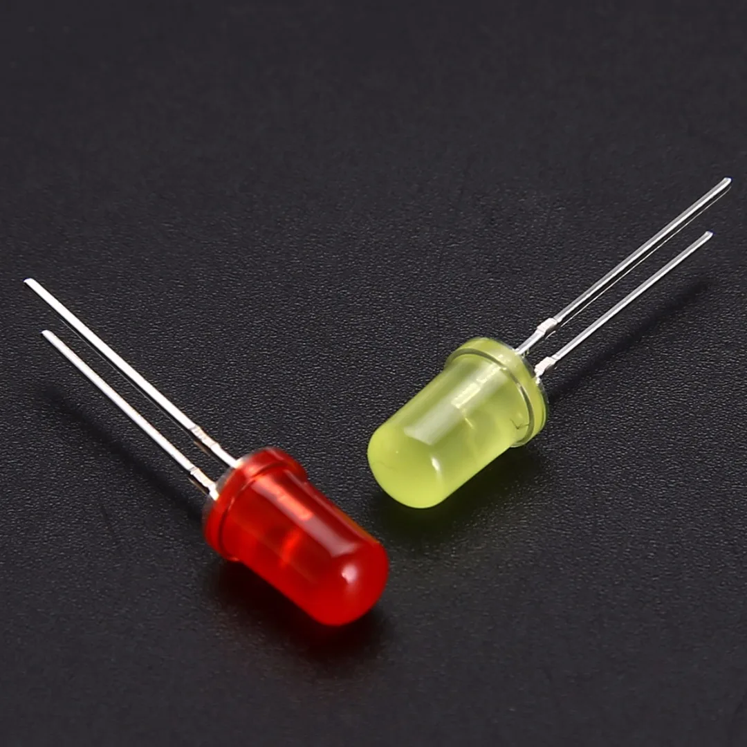 Mayitr 5 Colors 200pcs 3mm & 5mm LED Diode Light Assorted Kit White Yellow Red Green Blue Electronic Component DIY Set