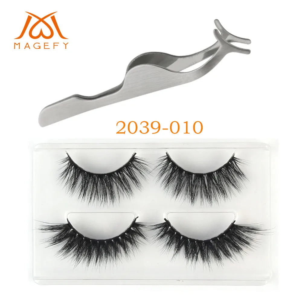 

2Pairs 3D mink eyelashes Soft Makeup Natural Eye maquiagem Fake Lashes Thick False Eyelash Extension with eyelashes applicator