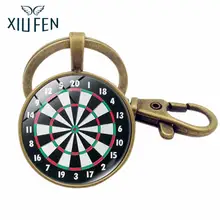 

XIUFEN Women/Men Portable Darts Target Design Retro Metal Key Ring Pendant Key Chain