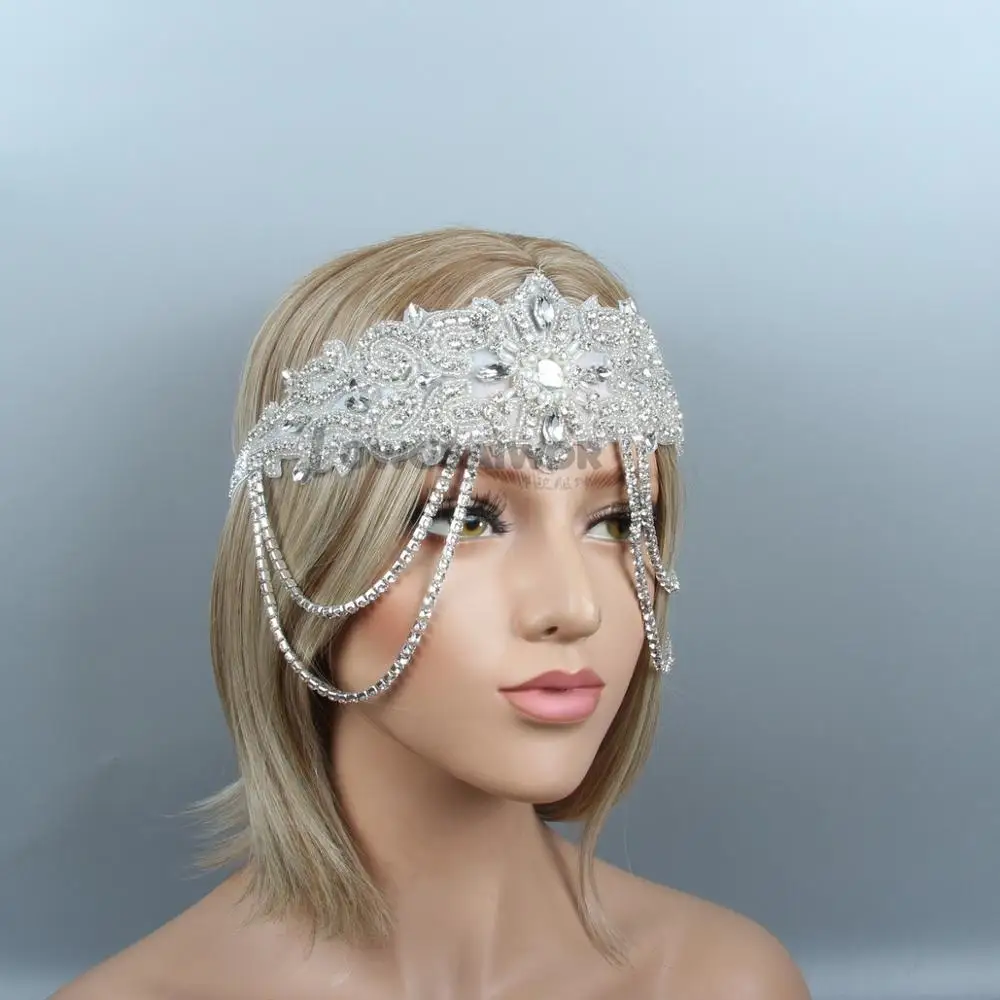 

New Design Diamante Rhinestone Wedding Headband Belt Pearl Applique Bridal Headpiece Female Bride Priceless