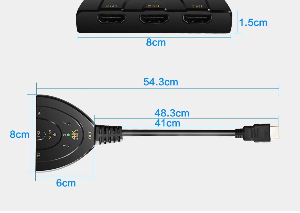 1080 p HD 1,4 высококачественный 4 K* 2 K мини-разветвитель HDMI 3 порта концентратор коробка автоматический переключатель 3 в 1 переключатель 3D