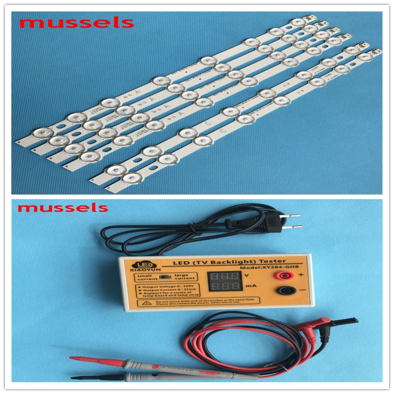 

LED Backlight strip For Hitachi 42" inch TV 374mm 8Lamp 42HXT12U VES420UNDL-N01 42HXT12U LED42F7275 6pcs and LED tester 1pcs