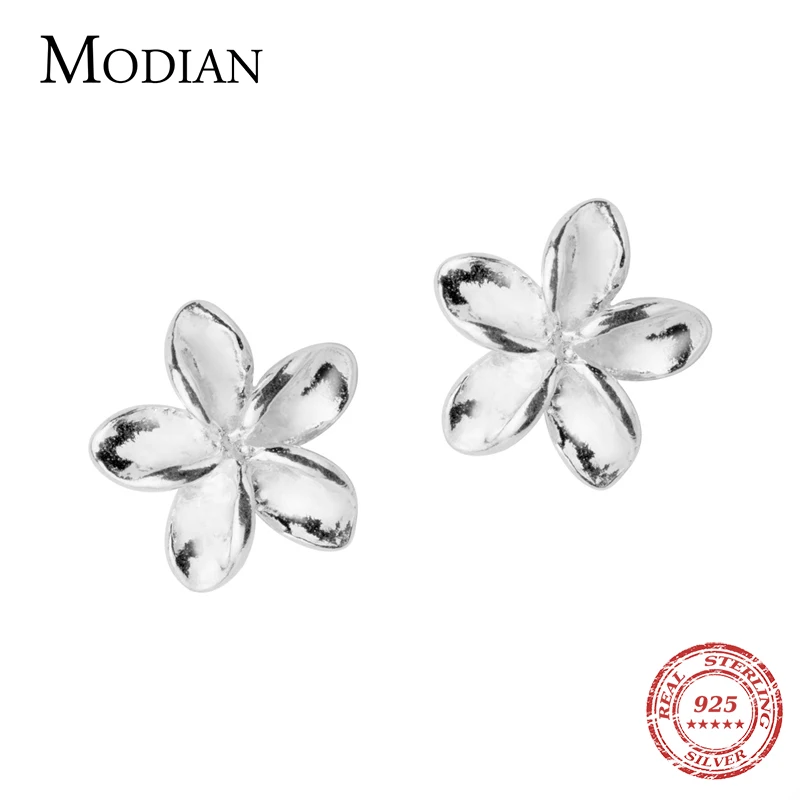 

Modian Small Cute Flower Exquisite Stud Earrings Classic 925 Sterling Silver Charm Female Jewelry For Women Fashion S925 Earring