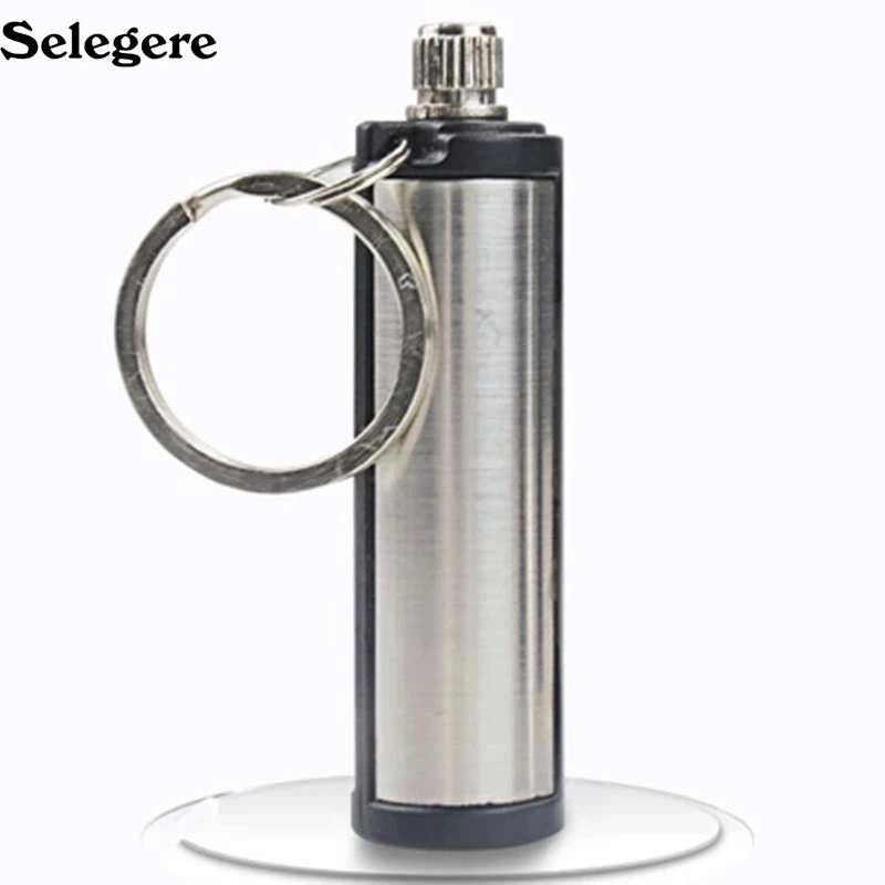 

Fashion Permanent Striker Lighter Match Silver Metal Key Chain