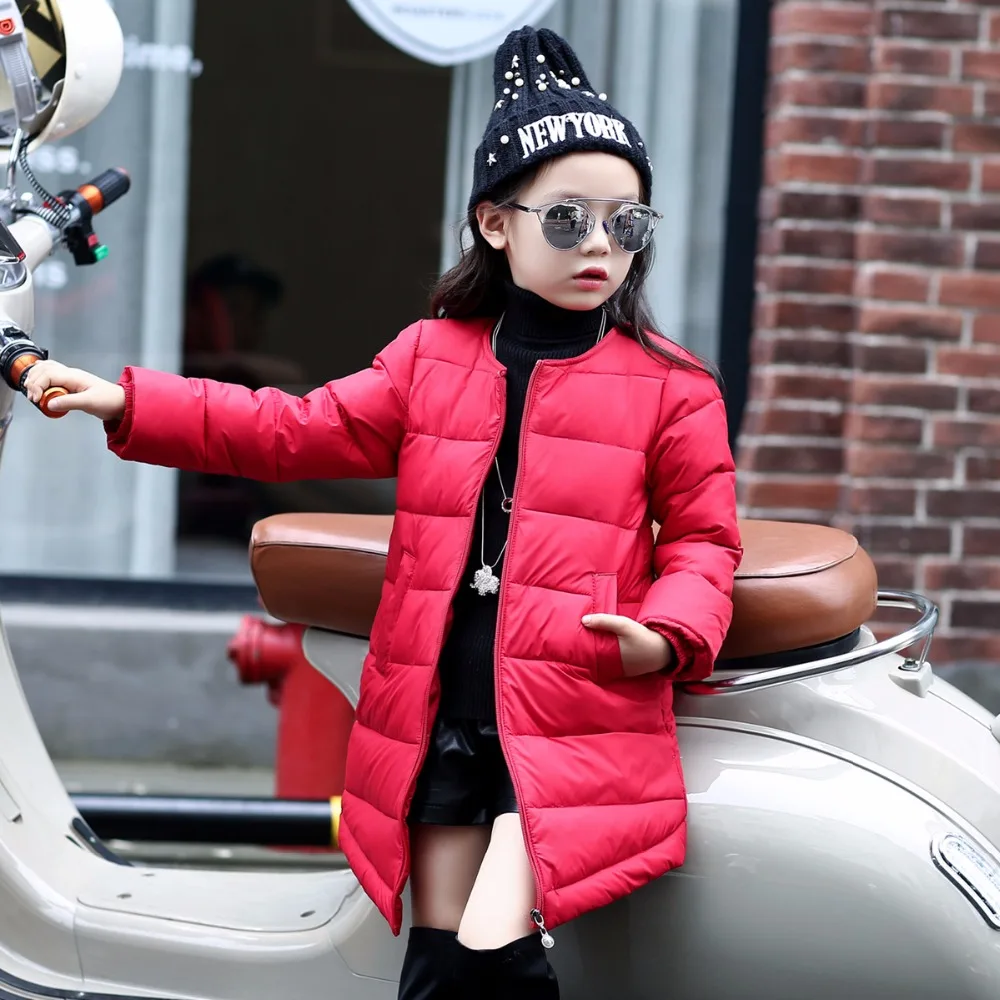 Newest 2016 Children Winter Wear Jacket Baby Girl Down Coat Long Style