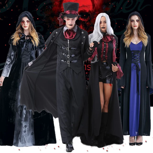 Halloween Vampire Costumes For Adults Women Vampire Cosplay Dress Men