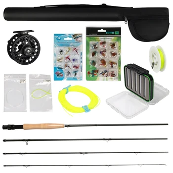 

Maxway 3/4 5/6 7/8 Fly Fishing Set Kit Fishing Rod and Reel Rod Combo with Flies Fly Fishing Line Set Tying Materials
