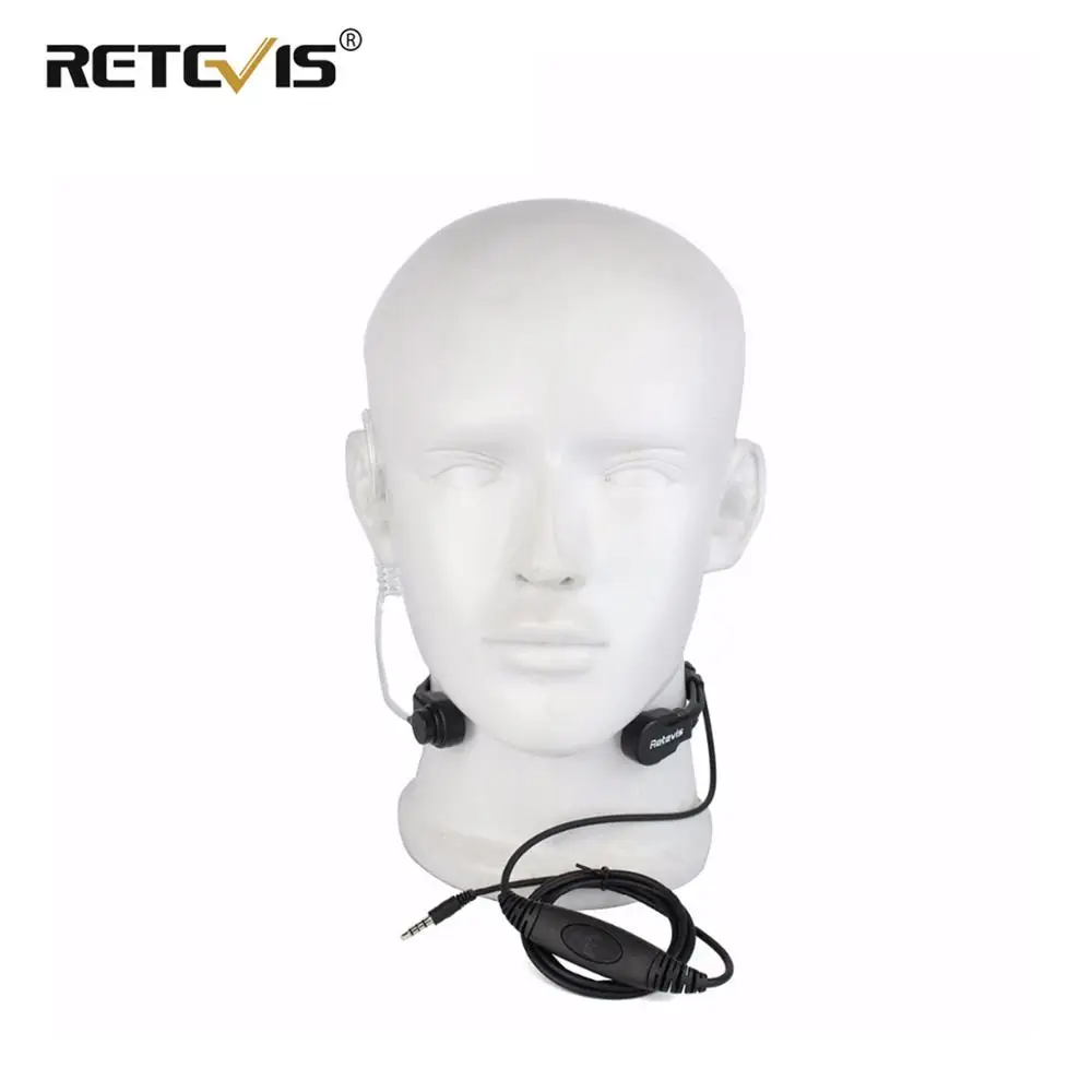 

Retevis R-151 1Pin 3.5mm PTT Throat Mic Flexible Earpiece Covert Air Tube Headset Headphone For Mobile Phone/Speakers/Computers