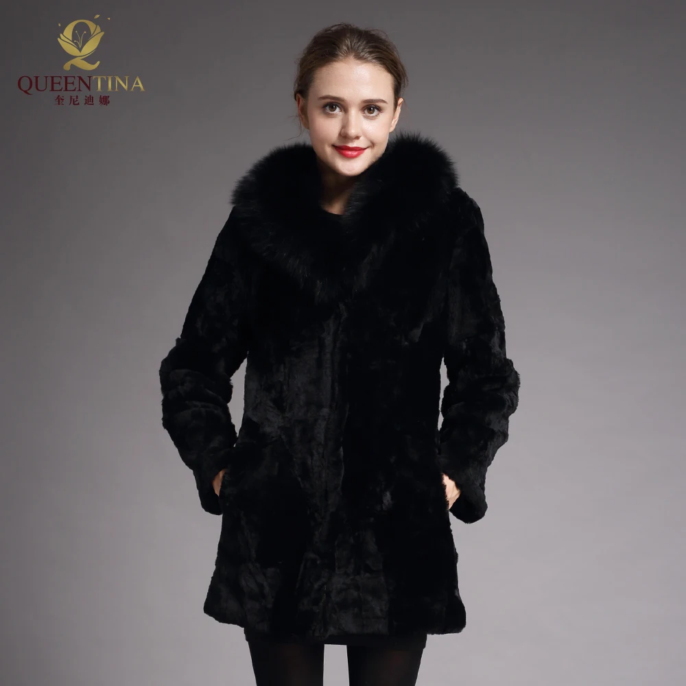 Women Natural Fur Coat Black Fox Fur Collar Fashion Women Sheepskin Coat Long Sheep Shearing Fur Coat Beautiful Women's Real Fur Women Natural Fur Coat Black Fox Fur Collar Fashion Women Sheepskin Coat Long Sheep Shearing Fur Coat Beautiful Women's Real Fur