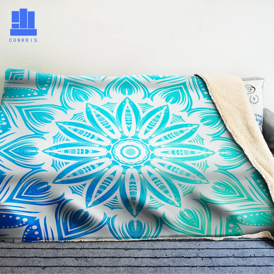 

GNORRIS Mandala Oversized Famil Lambskin 3D Print Super Soft Warm Throw Blanket Nether Sofa Lazy Bedding Blanket Cloak
