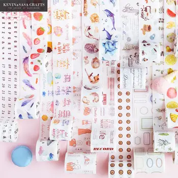 

New Die Cut Washi Tape Journal Supplies Stationery Diy Scrapbooking Photo Album School Tools Scrapbook Paper Stickers