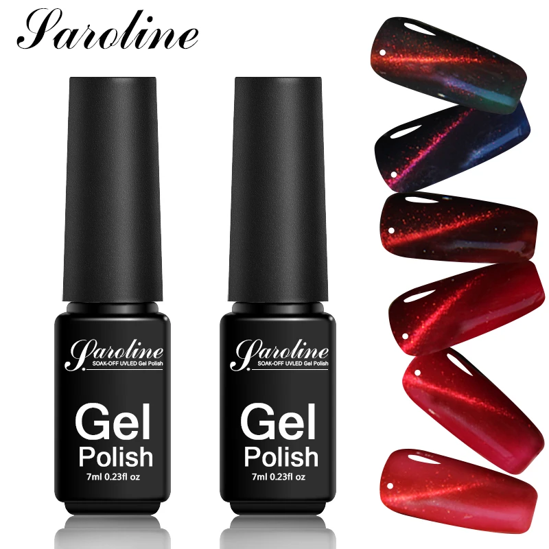 Buy Saroline Red Cat Eye Colorful Nail Polish UV