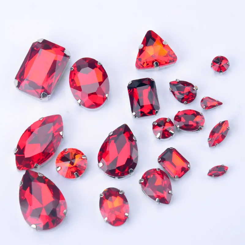 

Mix Size Mix Shape Rhinestones For Clothes Sew Om Crystal Fancy Glass With Metal Claw Settings Wedding Decoration Bags Shoes DIY