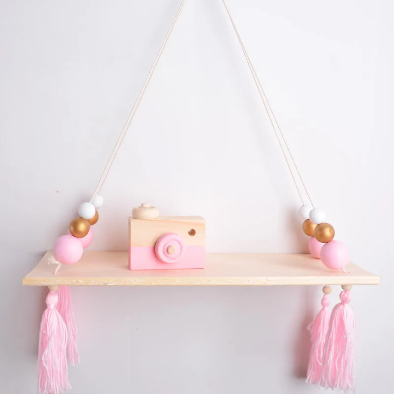 

Nordic Style Lovely Girls Room Decoration Craft Wood Wall Hanging Wooden Board Storage Display Wood Plate Decorative Shelves
