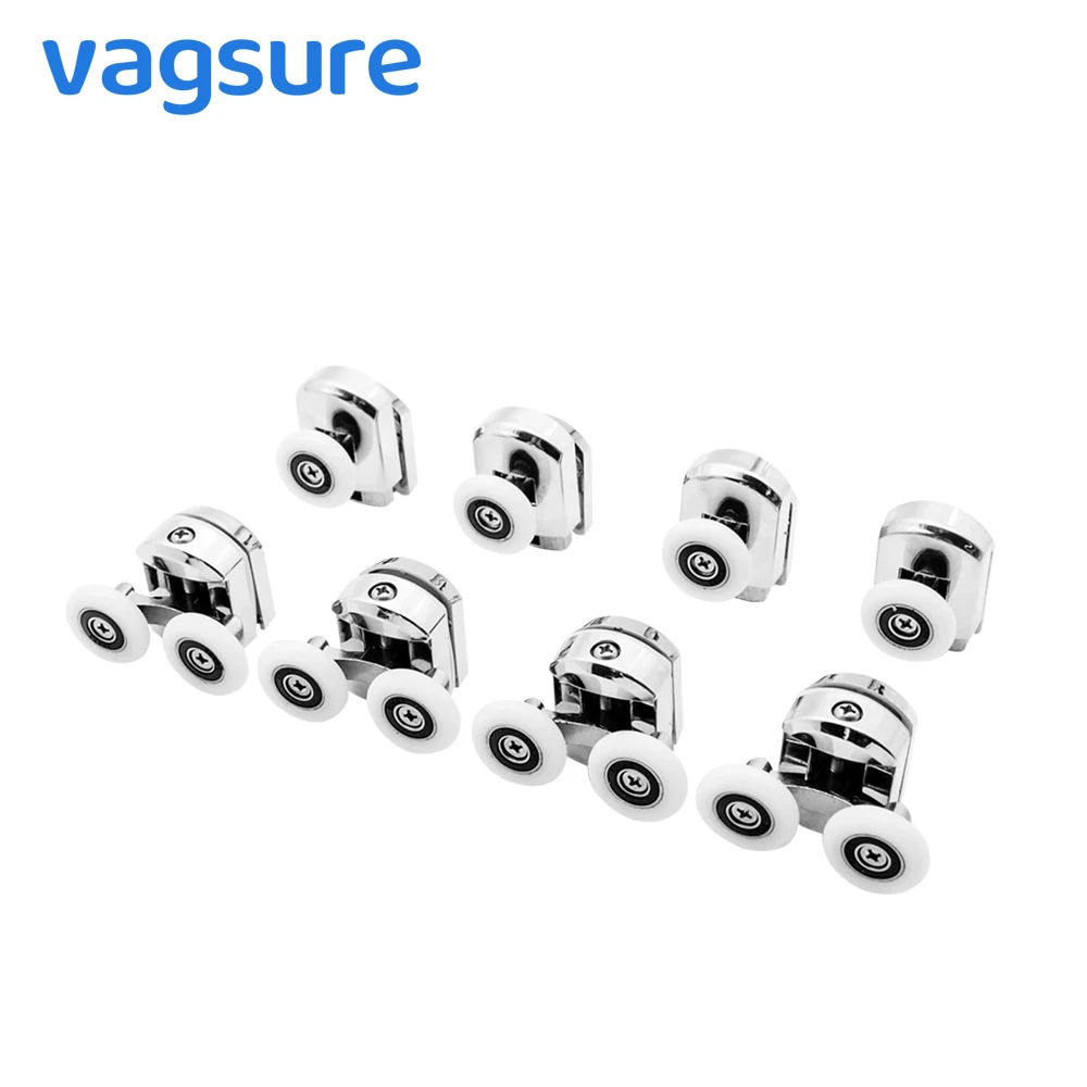 

Vagsure 4pcs-8pcs/set double top+Single Bottom Zinc-Alloy Sliding Shower Cabin Pulley Wheel Runner Door Rollers Replacement