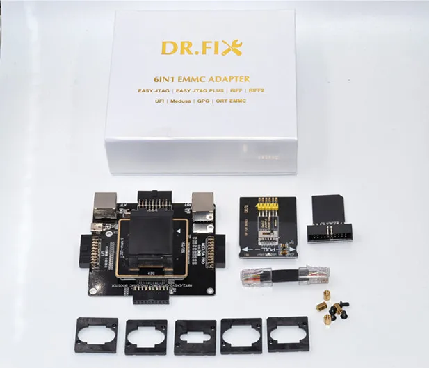 

ALLSOCKET EMMC 6in1 Adapter Tool of BGA153/169/221/162/186/529 for eMMC Pro Box, eMMC Booster Box, Z3X Easy-Jtag Box-DR.Fix Kit