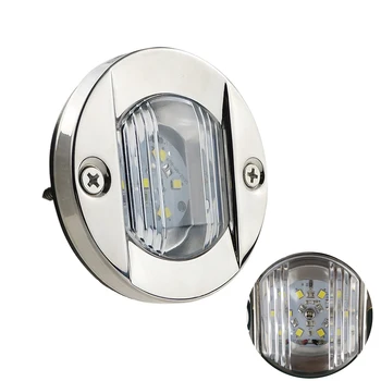 

NEW DC 12V Marine Boat Transom LED Stern Light Round Stainless Steel Cold White LED Tail Lamp Yacht Accessories cold White