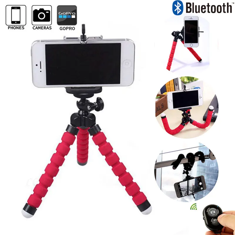 

Flexible Tirpod Phone Holder Octopus Digital Camera Bracket Bluetooth Remote Shutter Selfie Monopod Sponge Mount Expanding Stand
