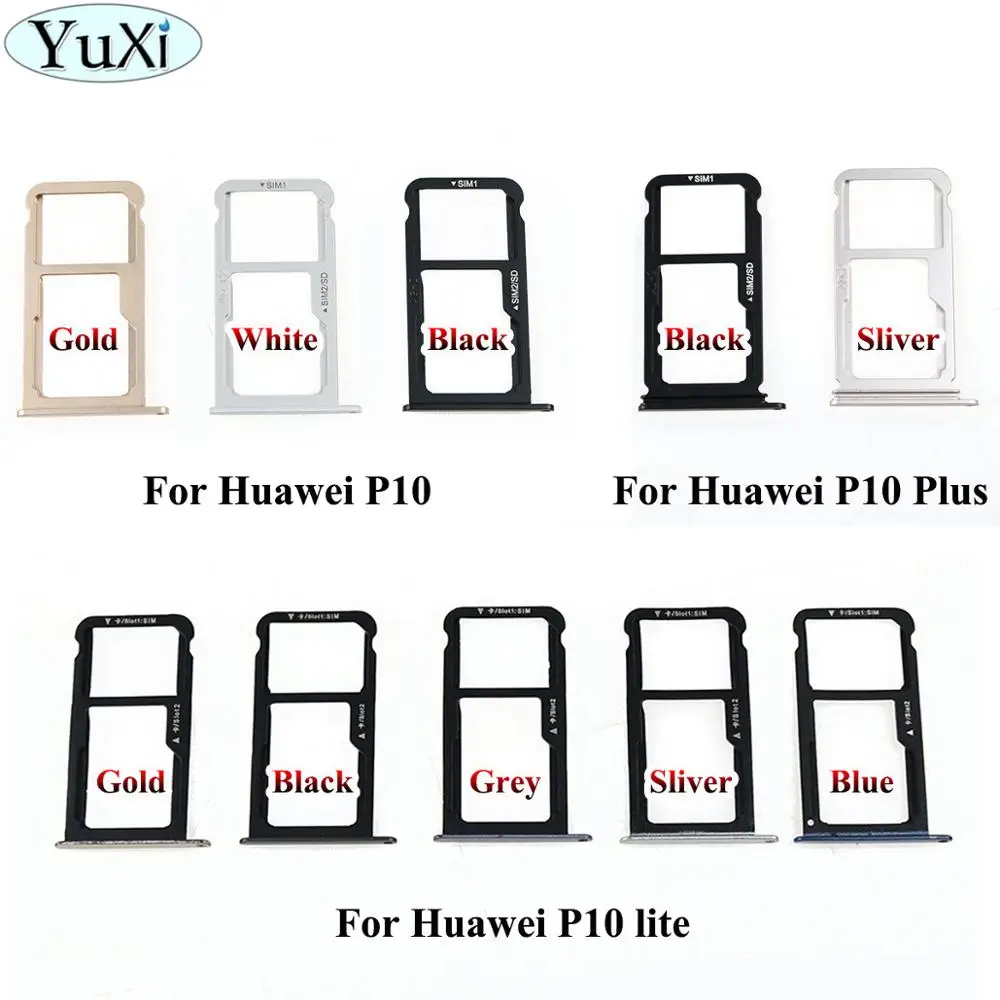 

YuXi For Huawei P10 Plus P10 Lite Micro Sim Card Holder Slot Tray Replacement Adapters For Huawei P10