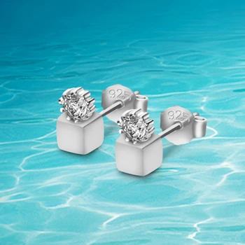 

925 Sterling silver earrings, fashion accessories women earrings, girls' birthday gifts sweet earrings,square earrings