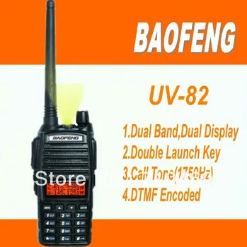 

DHL Freeshipping+Two-way Radio Baofeng UV-82 walkie talkie handy Dual Band VHF 136-174MHz & UHF 400-520MHz 5W 128 CH radio UV 82