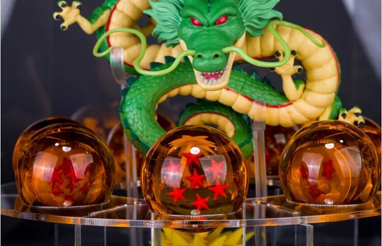 Dragon Ball Z фигурки Shenron фигурка Shenlong Dragon Ball с шариками набор+ 7 шт. хрустальные стрекозы+ акриловая полка