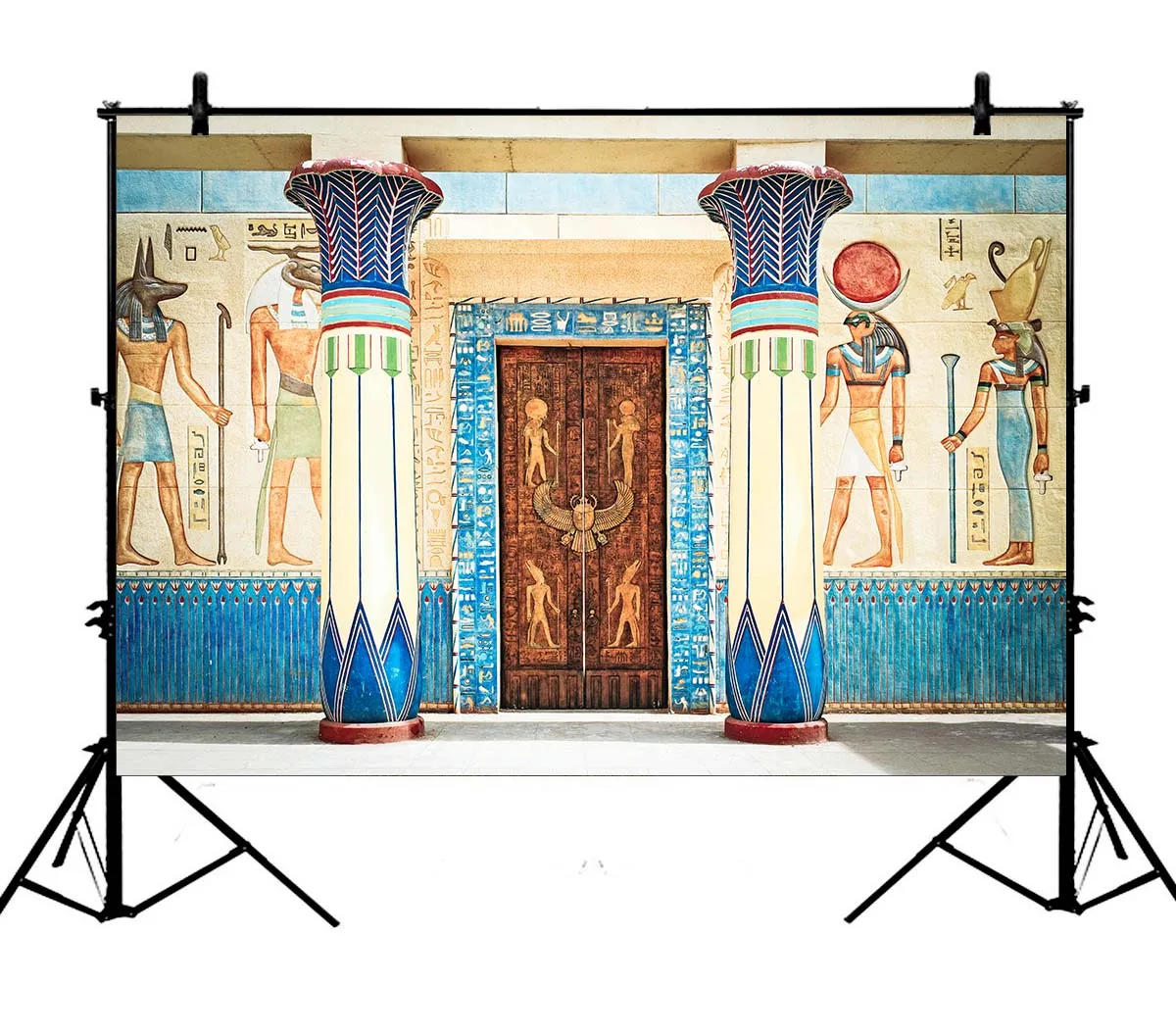 

5x7ft Ancient Egyptian Mural Fresco Stone Wall Egypt Polyester Photo Background Portrait Backdrop