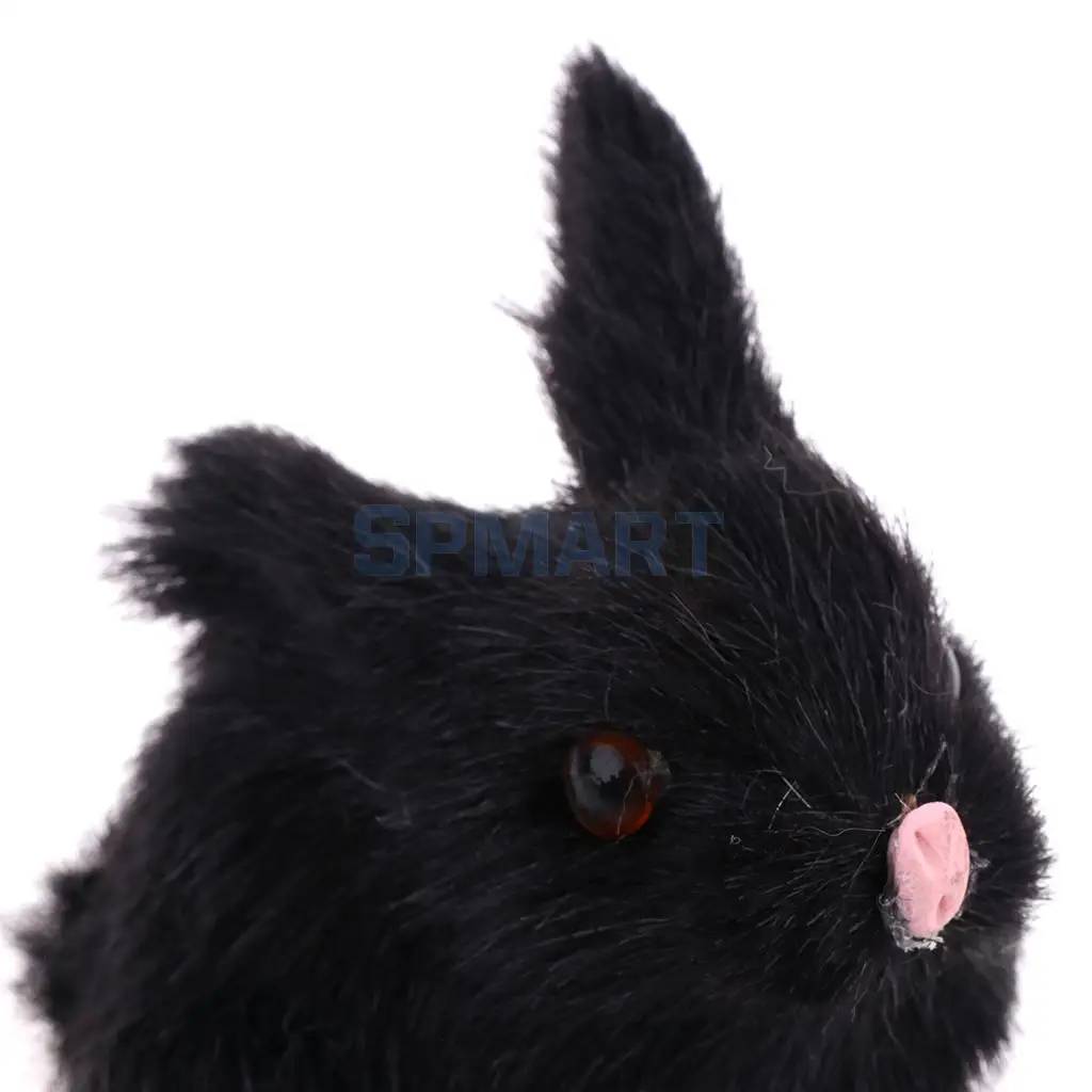 Lifelike Simulation Plush Stuffed Rabbit Hare Bunny Animals Model Figure Plush Figures Soft Toy Home Decoration Black