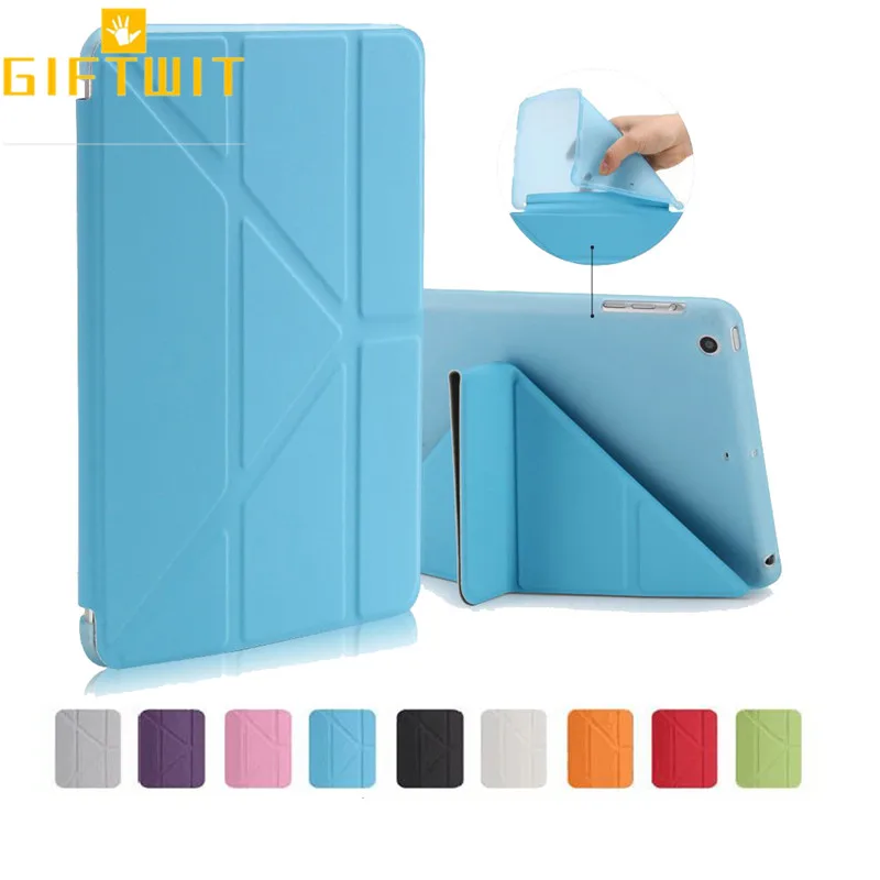 CaseForiPadPro97inchPULeatherFrontCoverSiliconeSoftBack