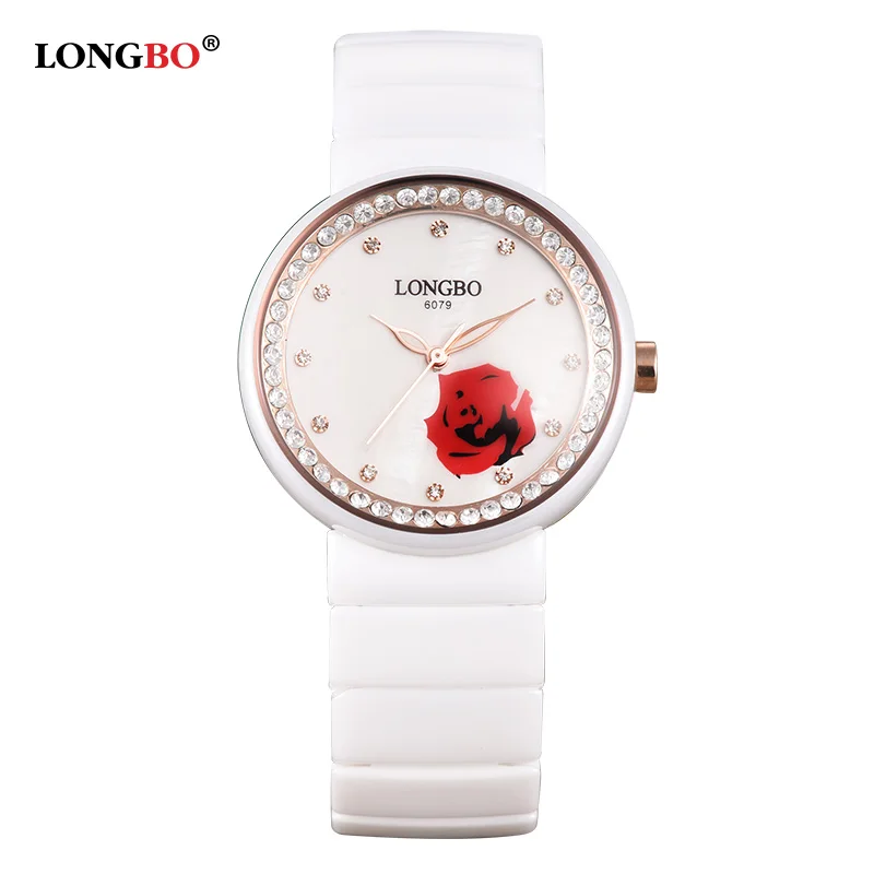 LONGBO Brand Red Rose Watches Women Luxury Quartz Women's Watches Full