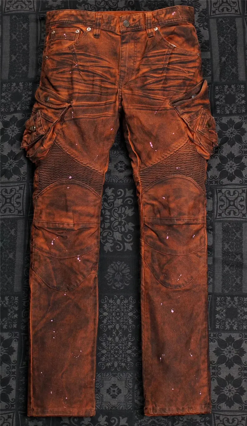 UGLYBROS UB028 Ретро Винтажные оранжевые черные джинсы мото rcycle брюки Защита мото джинсы мужские велосипедные штаны
