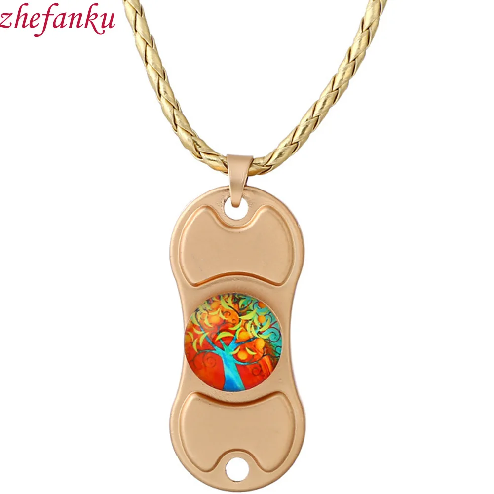 Colorful Chocker Necklace Fidgeting Toys Spinner Chain Creative Metal