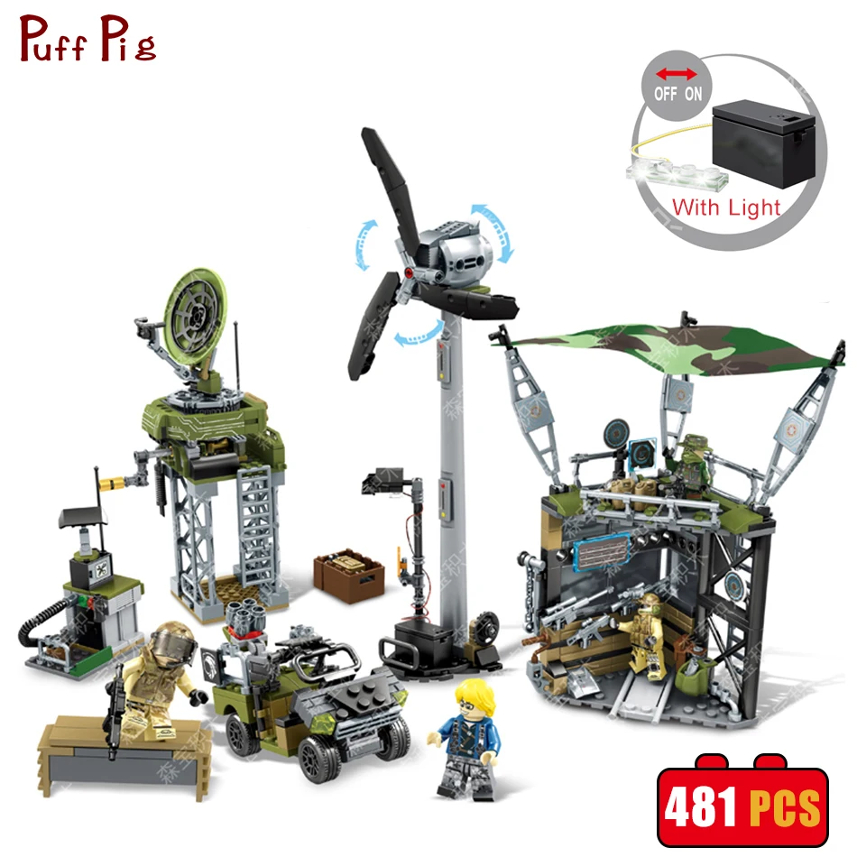 

481pcs Power station military Combat troops building blocks Chariot enlighten bricks toys for Children friends Christmas