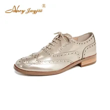 Весенние туфли-оксфорды серебристого и золотистого цвета; женские лоферы из мягкой кожи с острым носком на плоской подошве со шнуровкой; женская повседневная обувь; большие размеры 11, 12